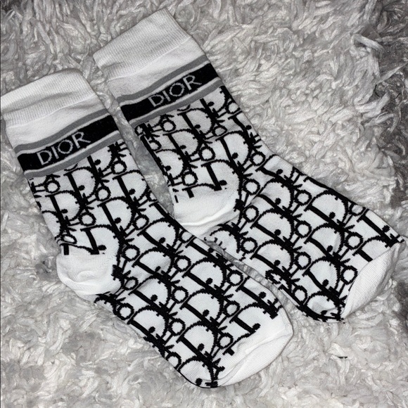 Dior Monogram White and Black Socks - Picture 3 of 3
